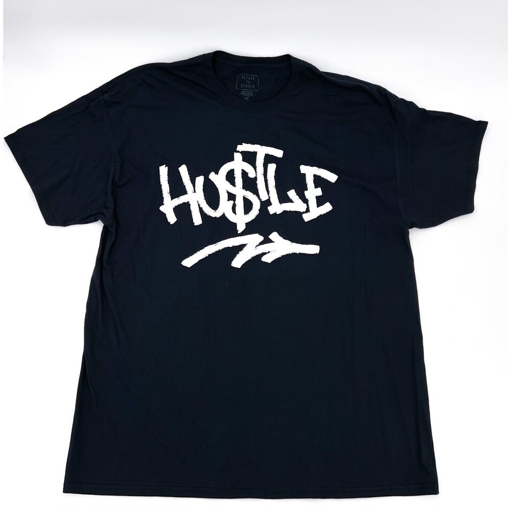Return to Sender Hustle Shirt Adult 2XL XXL Black T-shirt Graffiti Urban Casual
